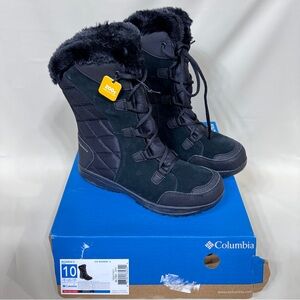Columbia Ice Maiden II Women’s Snow Boots Size 10 Black Waterproof Insulated New